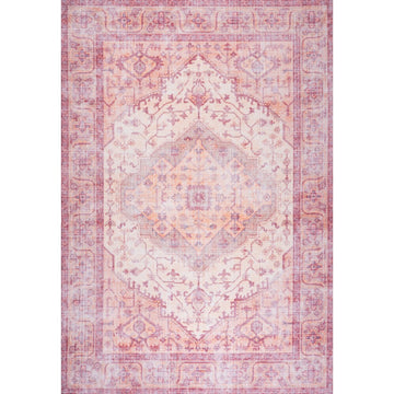 Alacati Ogee Medallion Washable Area Rug